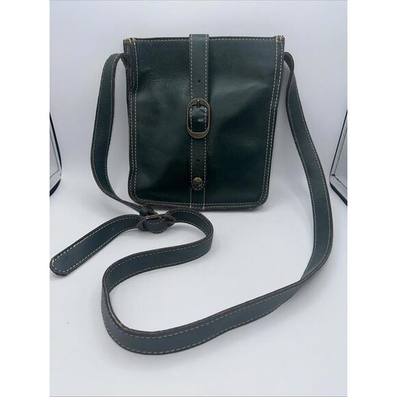 Patricia Nash Venezia Heritage Crossbody Purse Leather Bag Green 9.5" X 8.5" - Picture 2 of 9